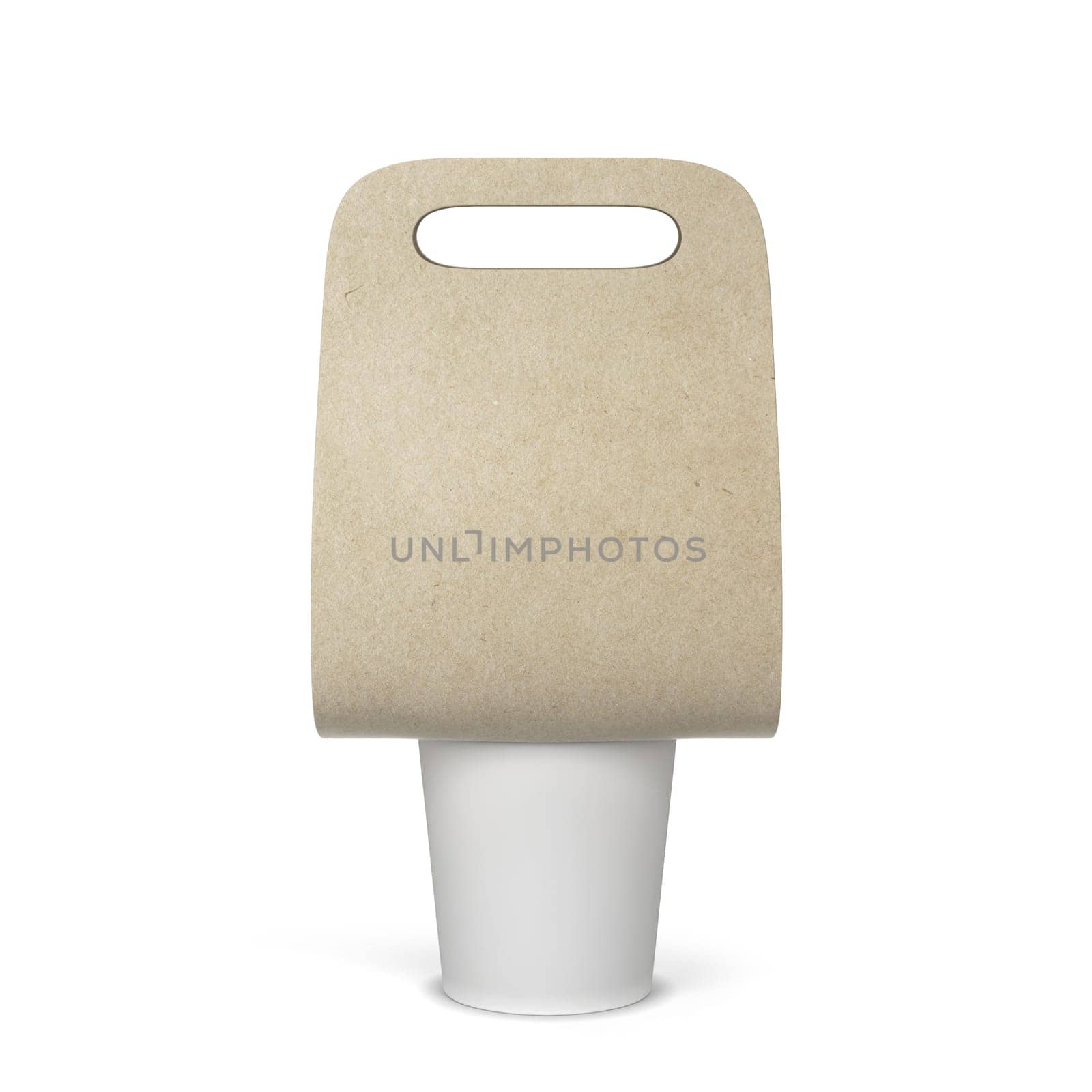 Coffee cup holder mockup. 3d illustration isolated on white background