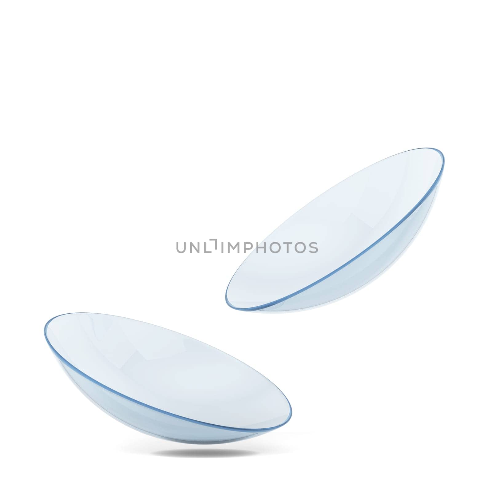 Optical contact lens. 3d illustration isolated on white background