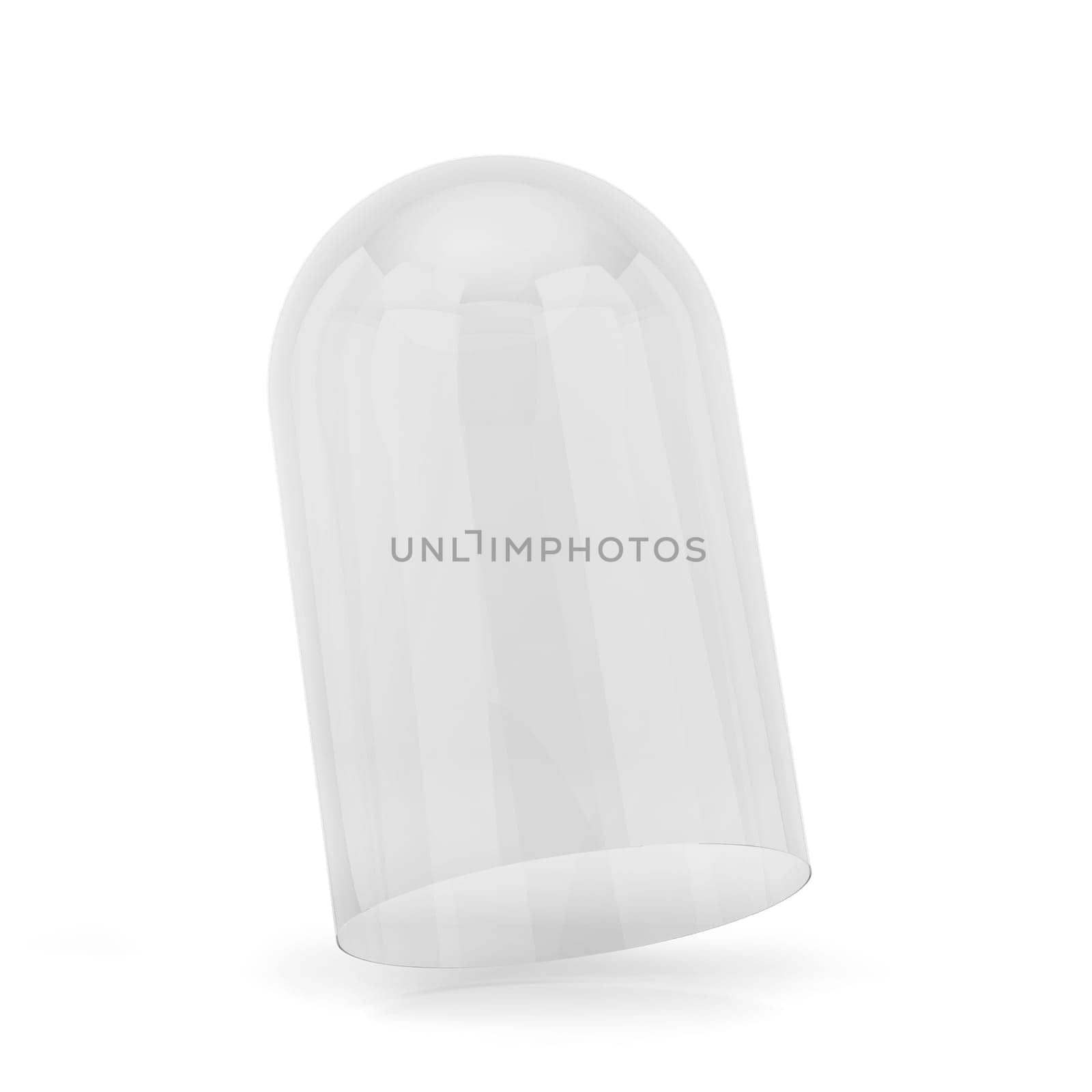 Glass dome on a stand. 3d illustration isolated on white background
