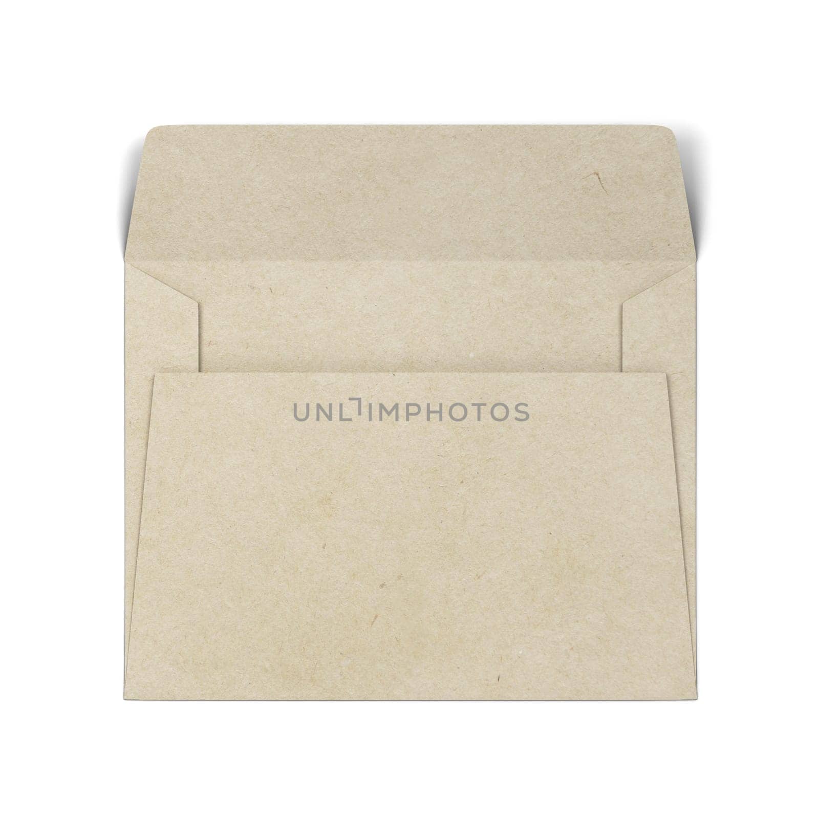 Blank paper envelope mockup. 3d illustration isolated on white background