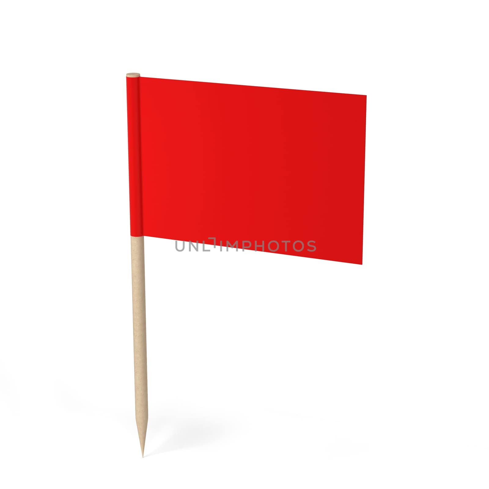 Blank toothpick flag. 3d illustration isolated on white background