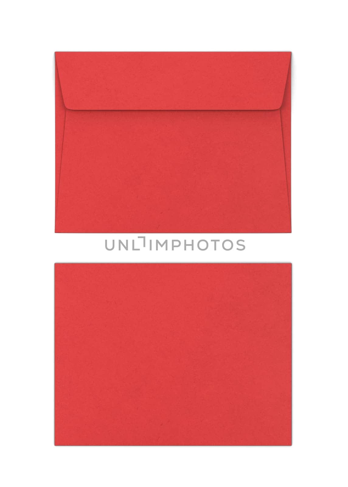 Blank paper envelope mockup. 3d illustration isolated on white background