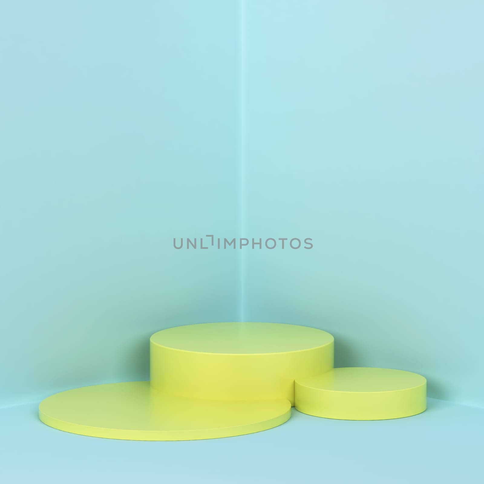 Simple podium. Showcase stand for your product. 3d illustration