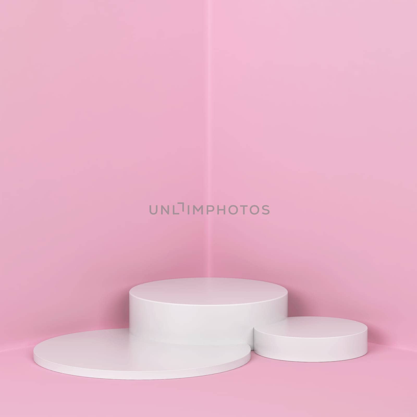 Simple podium. Showcase stand for your product. 3d illustration