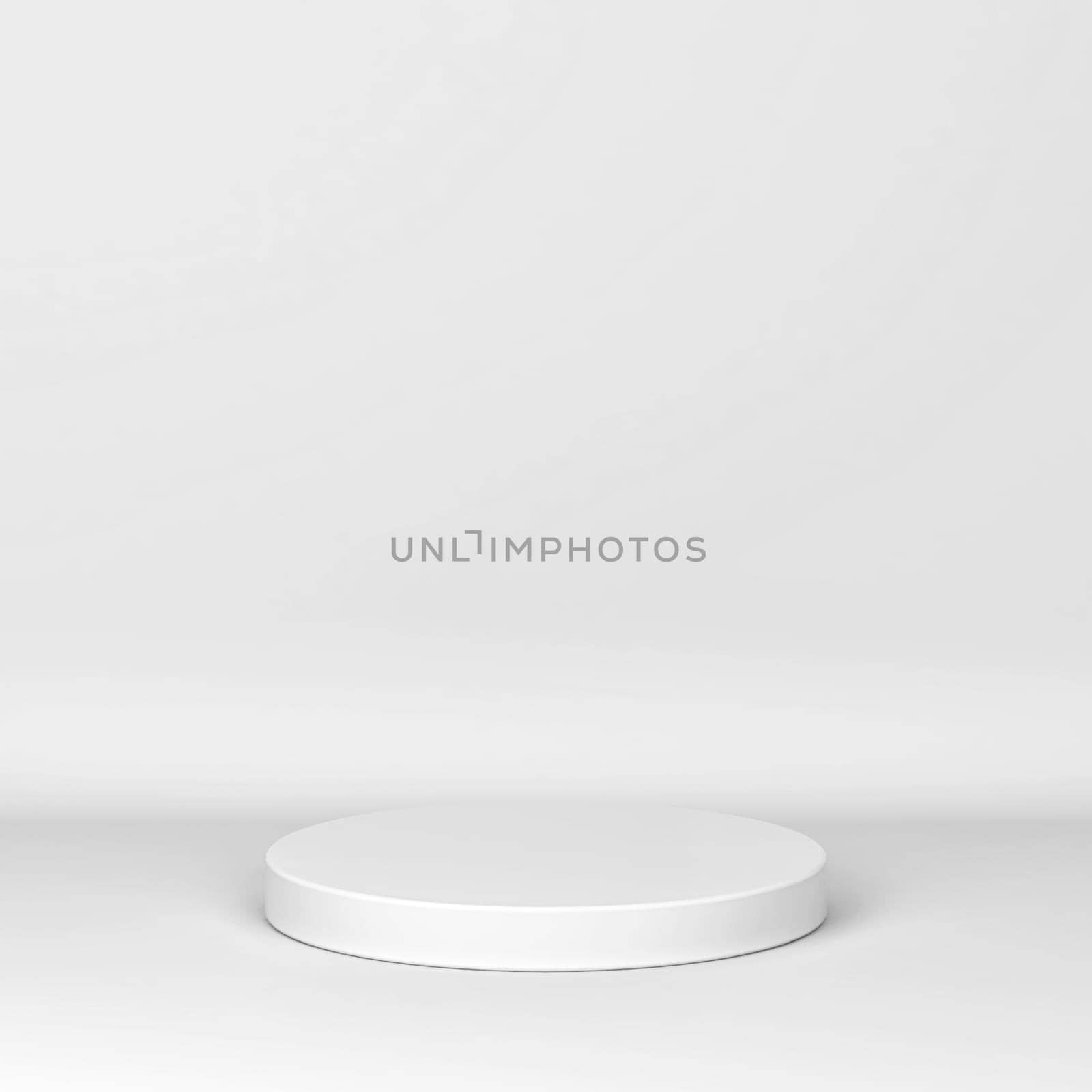 Simple podium. Showcase stand for your product. 3d illustration