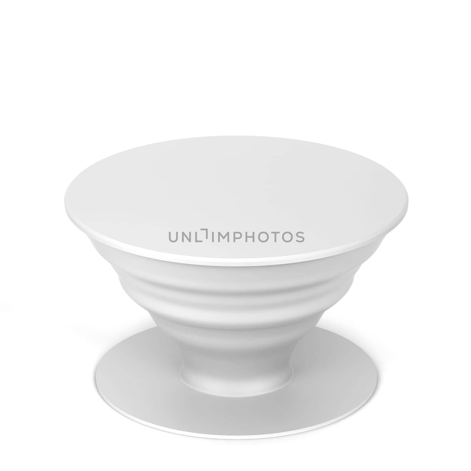 Blank telephone pop socket mockup. 3d illustration isolated on white background