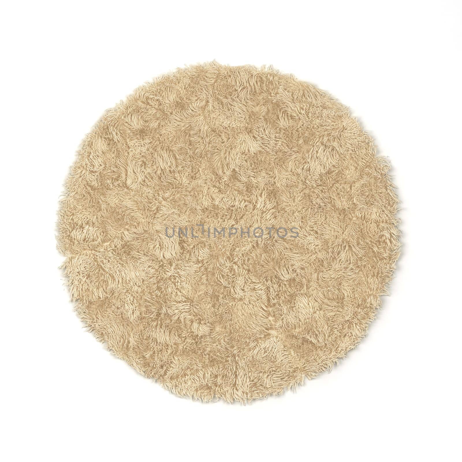 Clean round floor carpet. 3d illustration isolated on white background