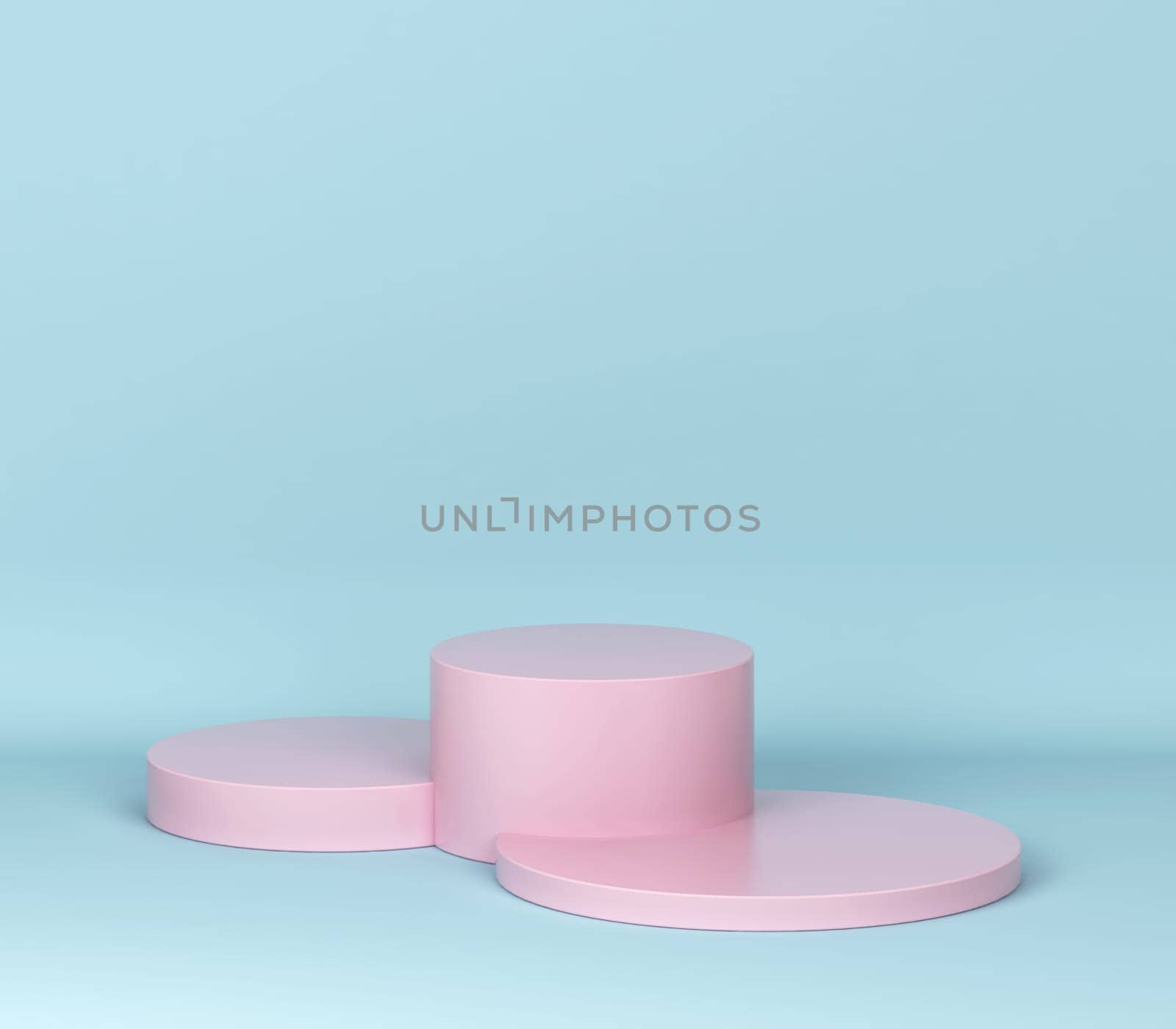 Simple podium. Showcase stand for your product. 3d illustration