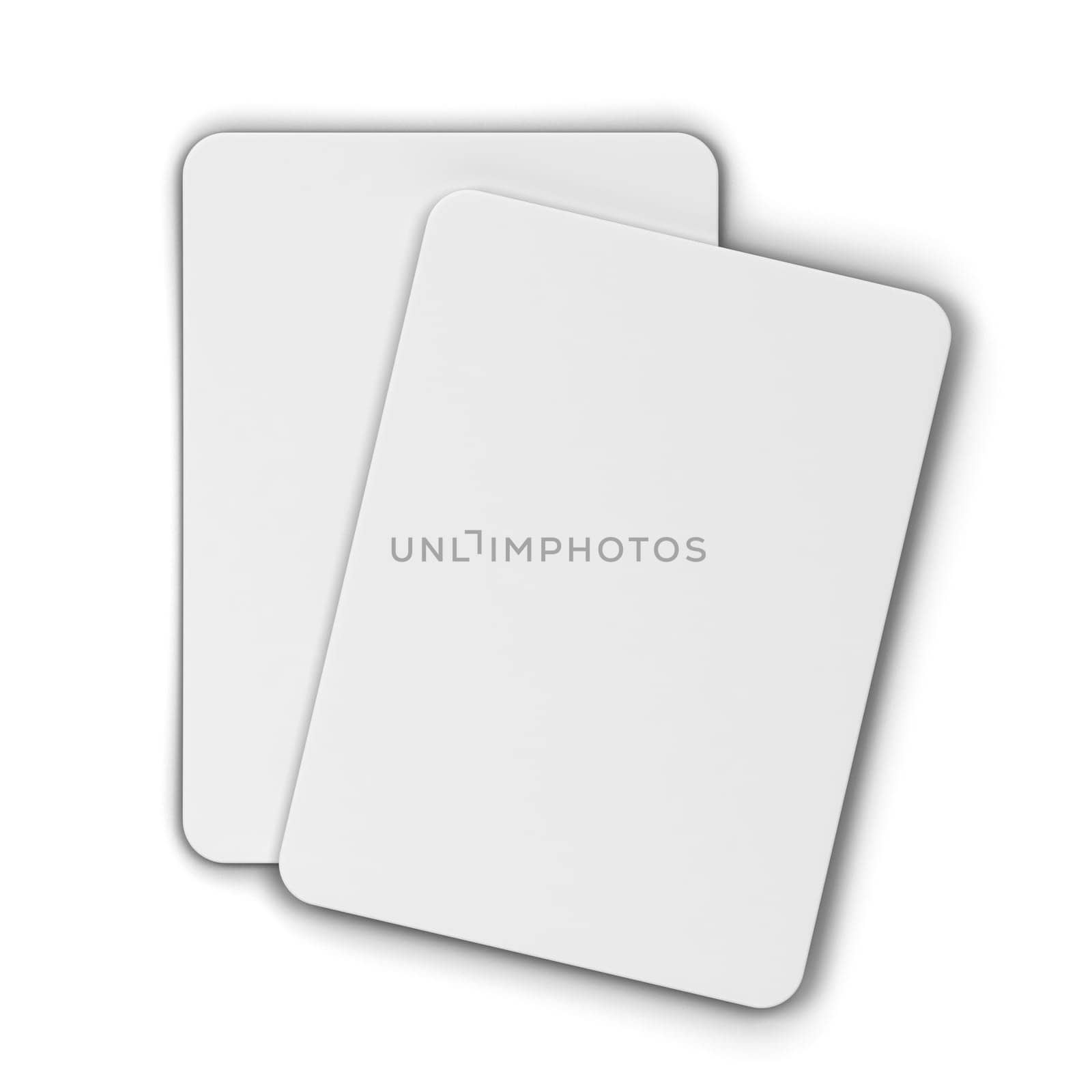 Blank playing cards for poker or other games. 3d illustration isolated on white background