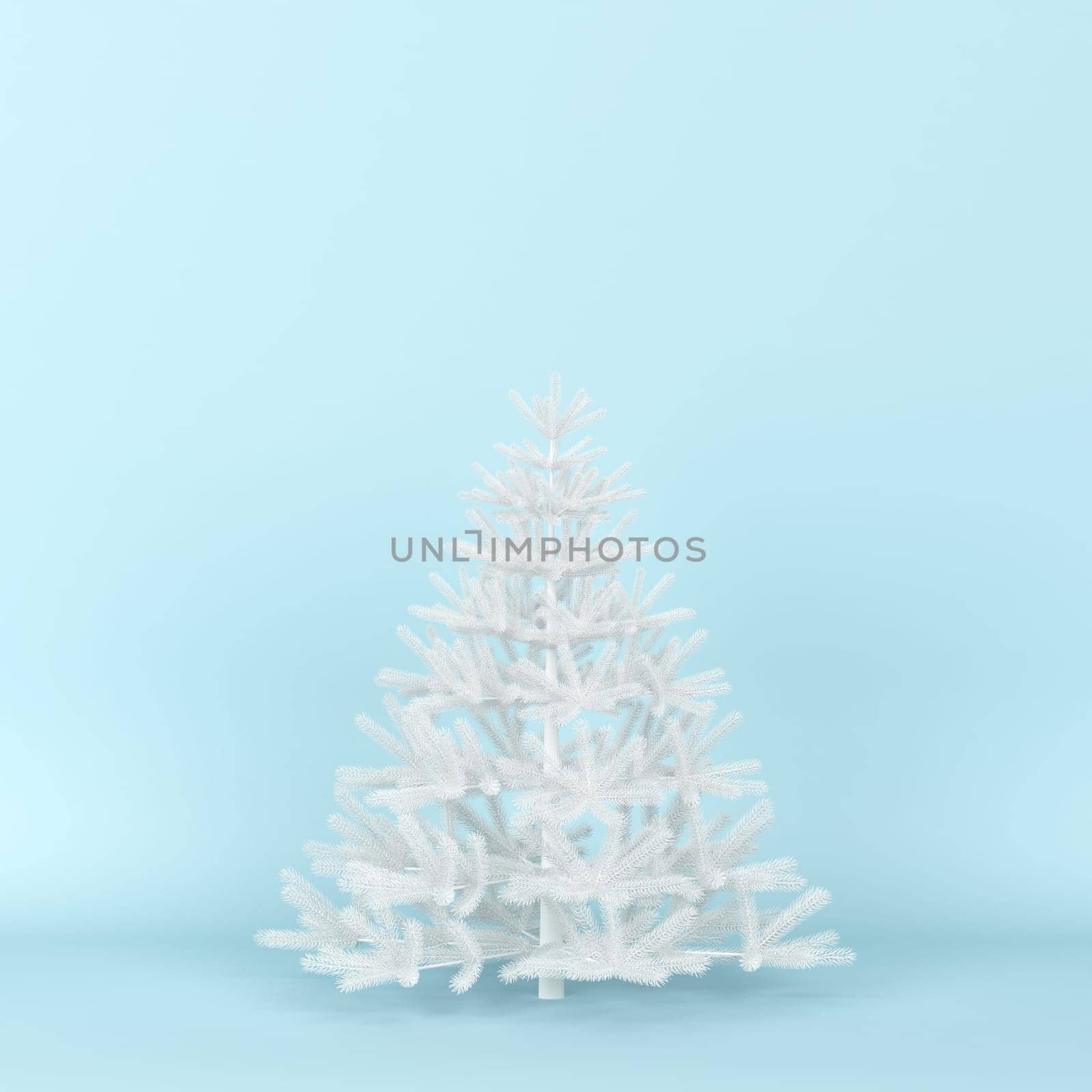 Christmas tree. 3d illustration. Minimal concept
