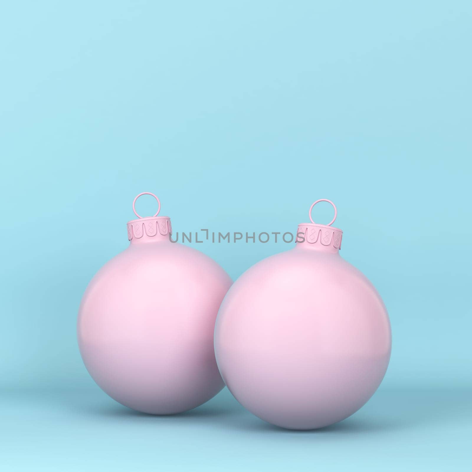 Two christmas balls. New year concept. 3d illustration