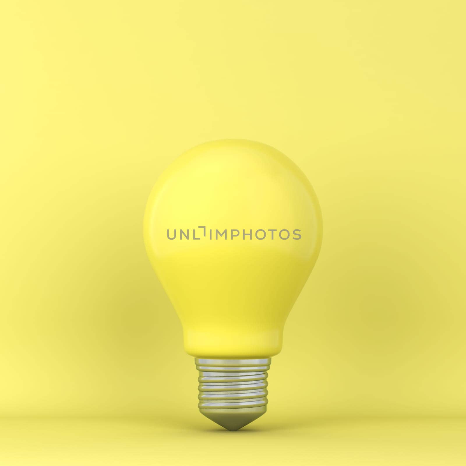 Single lightbulb. 3d illustration. Minimal concept