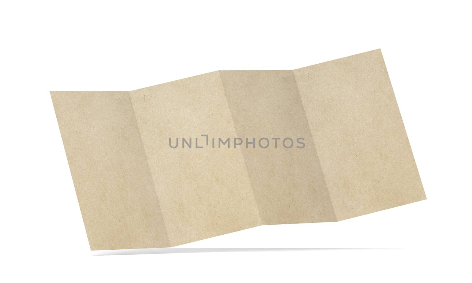 4-folded brochure mockup. 3d illustration isolated on white background