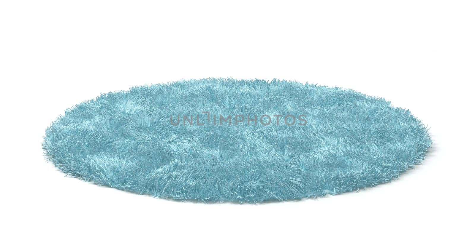 Clean round floor carpet. 3d illustration isolated on white background