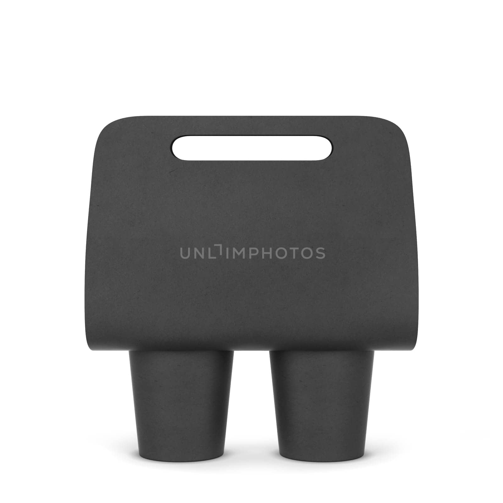 Coffee cup holder mockup. 3d illustration isolated on white background