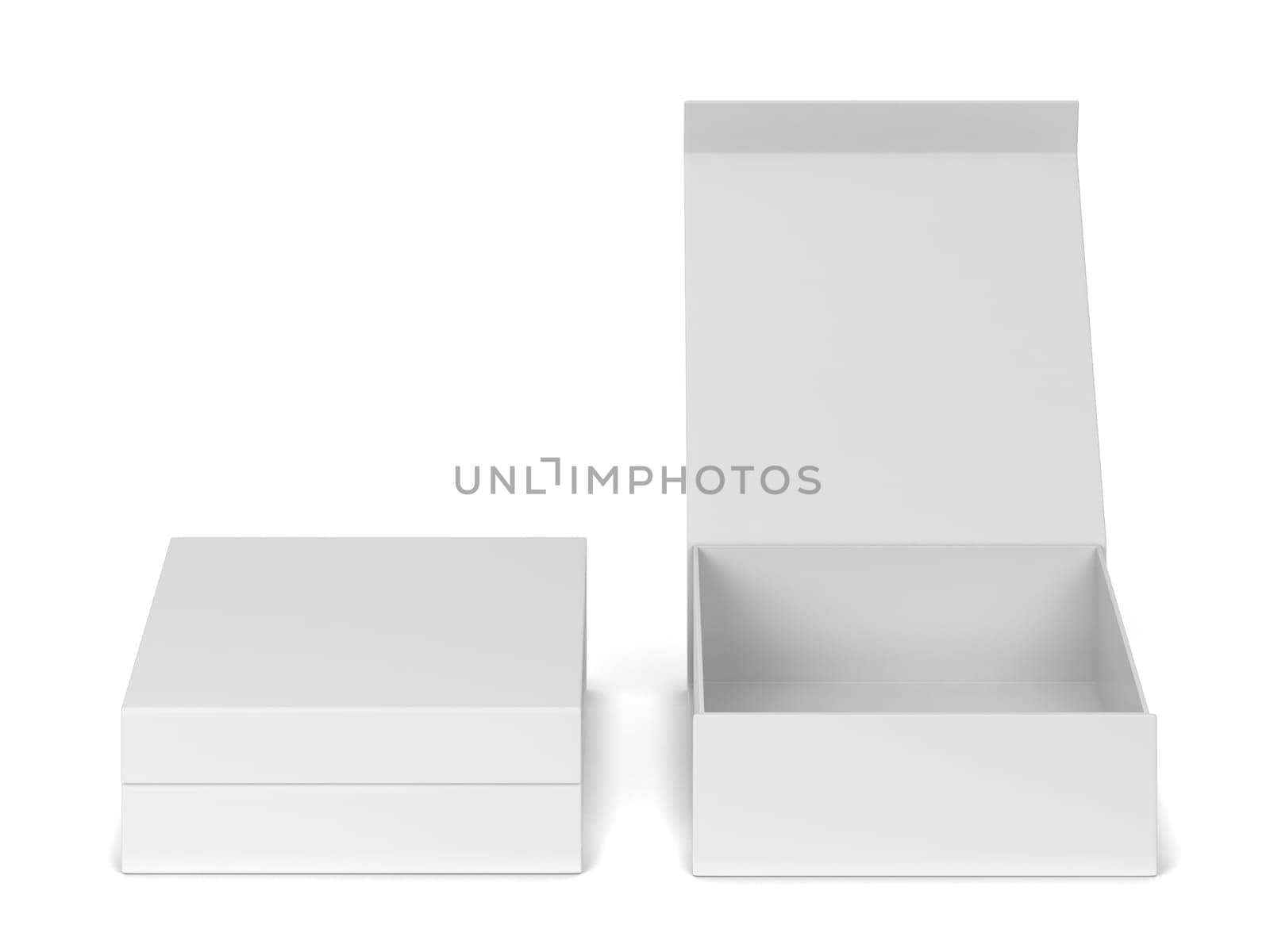 Blank box package. 3d illustration isolated on white background