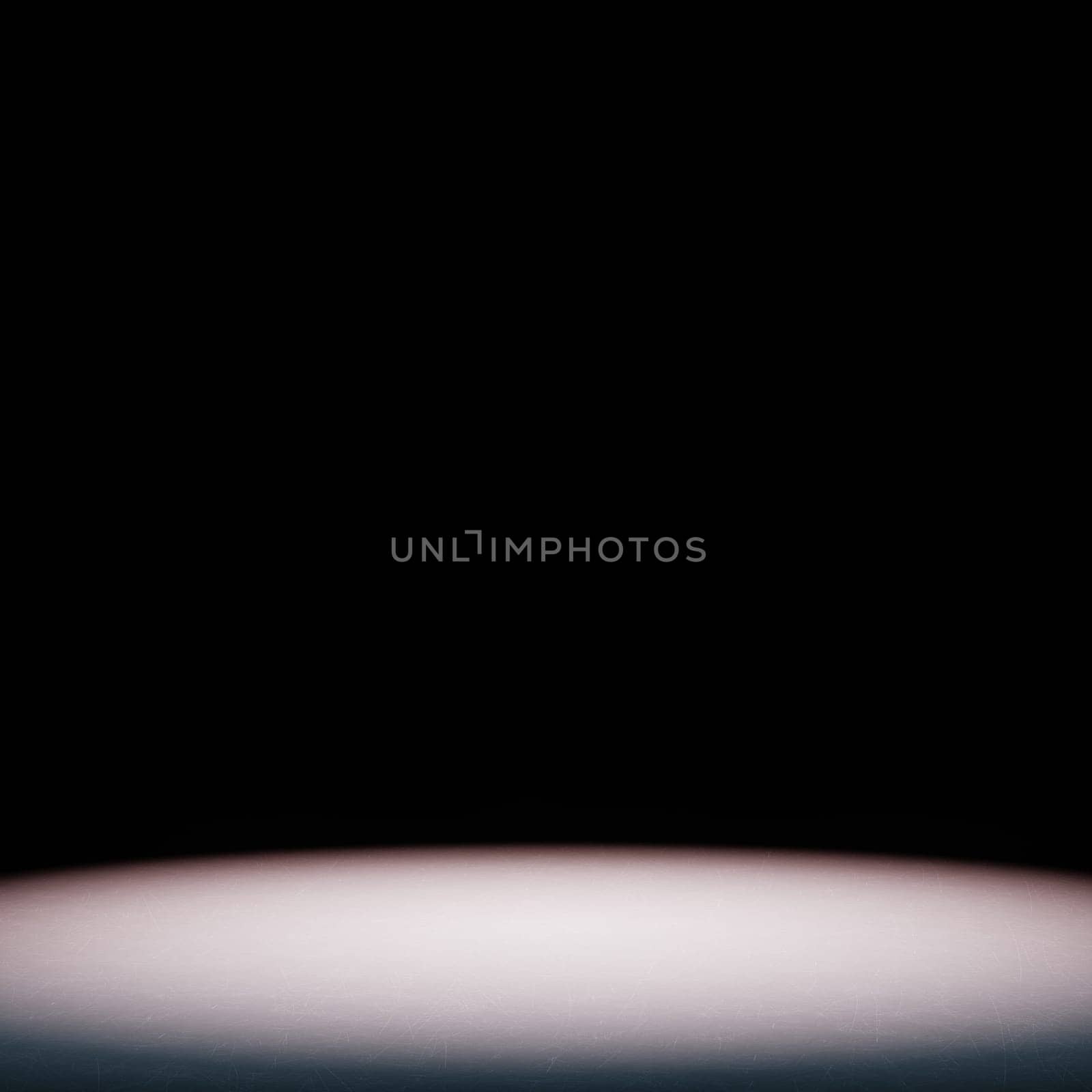 Empty White Area Spotlighted on Black Background with Copy Space 3D Illustration