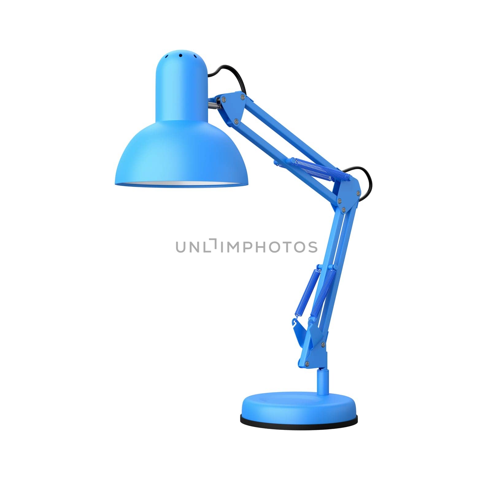 Blue Desk Lamp Isolated on White Background 3D Illustration