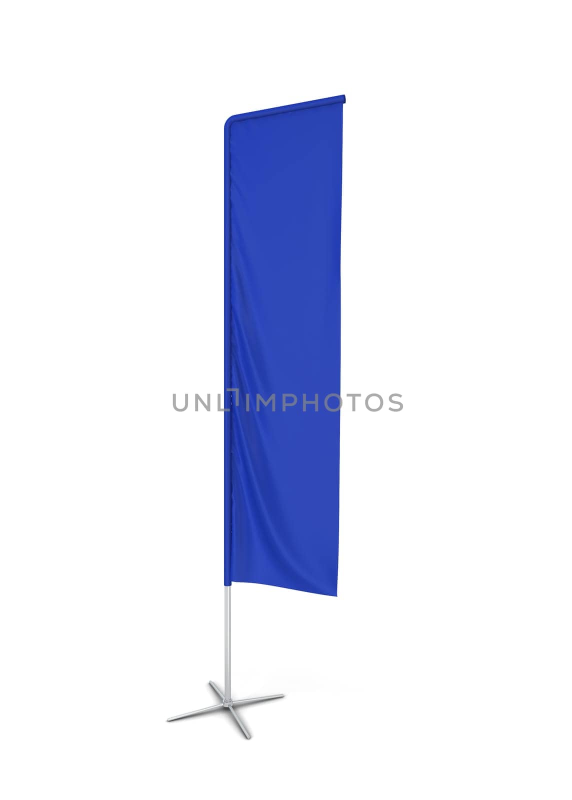 Blank rectangle flag banner. 3d illustration isolated on white background