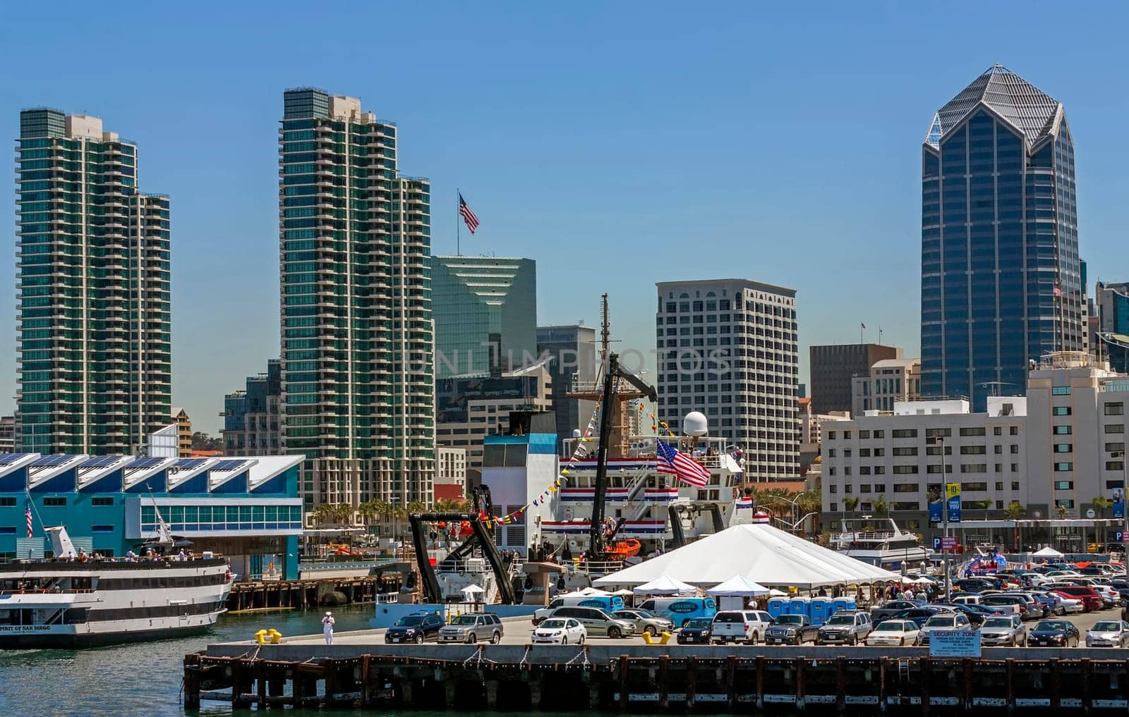 SAN DIEGO,CA - MAY 02,2014: San Diego marina panoramic view with modern skyscrapers in San Diego, California,United States of America.