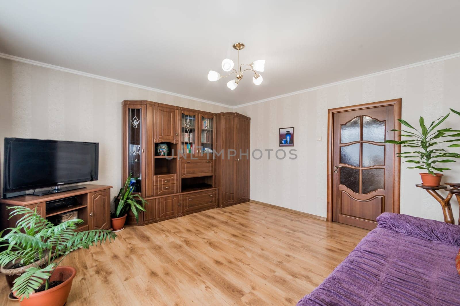 Russia, Moscow- August 05, 2019: interior room apartment modern bright cozy atmosphere. general cleaning, home decoration, preparation of house for sale