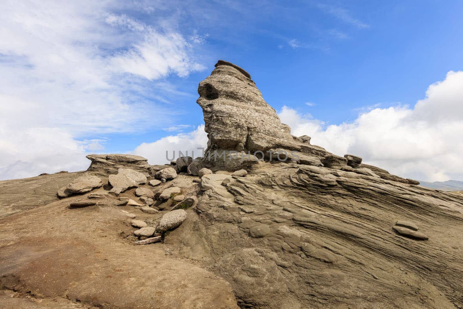 The Sphinx natural rock formation in Bucegi Mountains, Romania