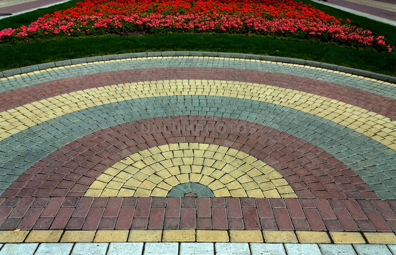 Colored tile with beautiful texture in resort Kislovodsk.