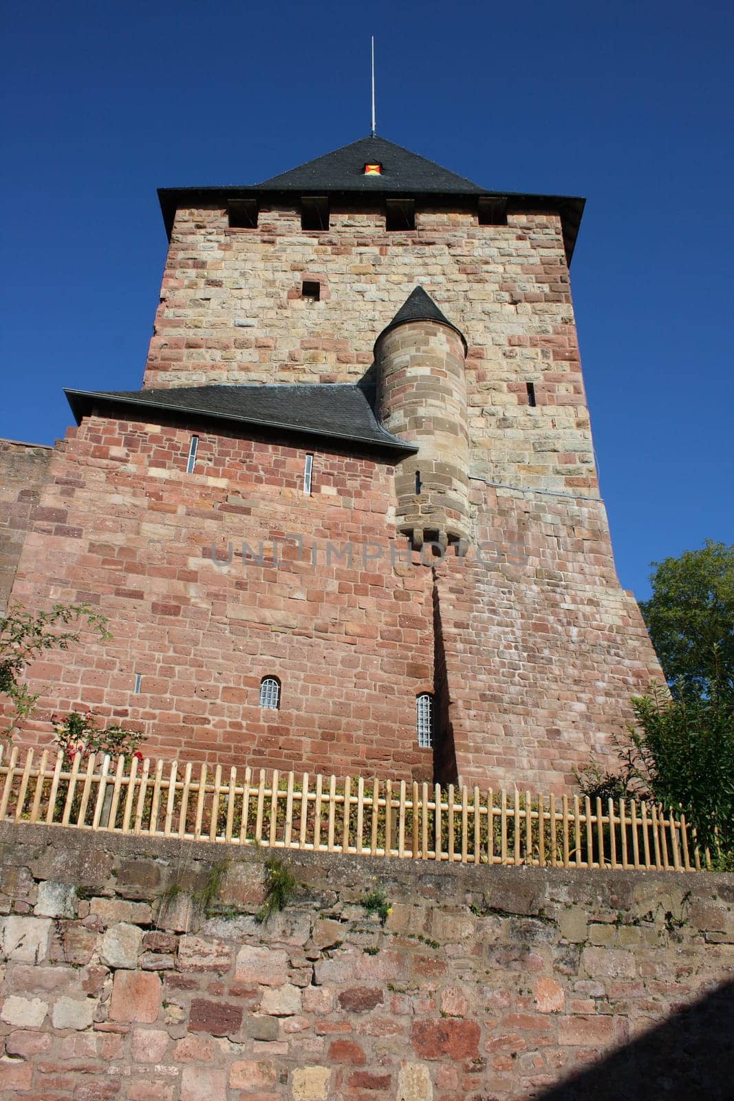 Detail view of a medieval castle