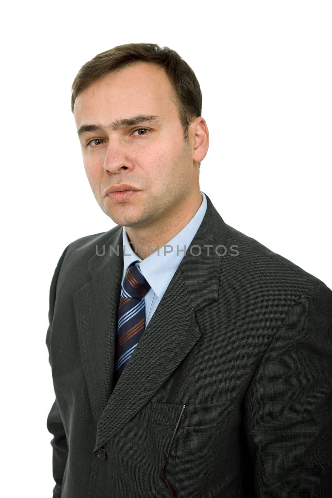 young business man portrait in white background