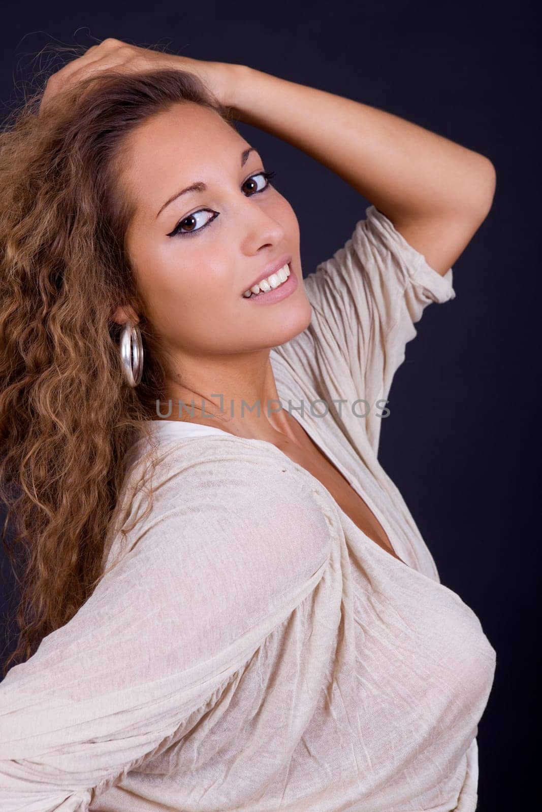 an young beautiful woman close up portrait