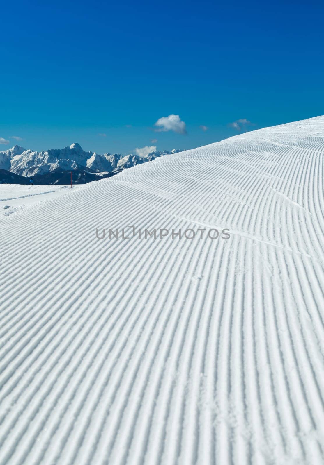 Winter view in the mountains, ski resort