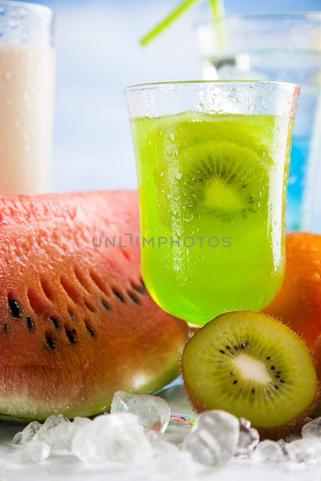 Summer background, Variety of cold drinks