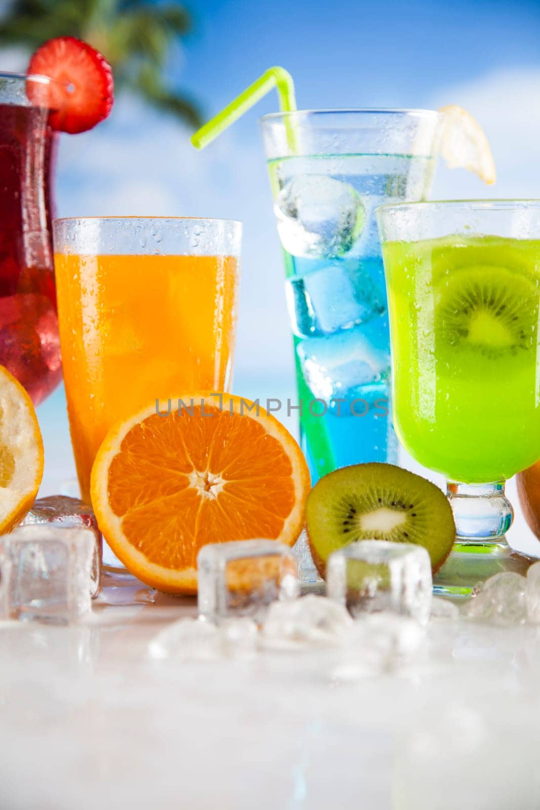 Summer background, Variety of cold drinks