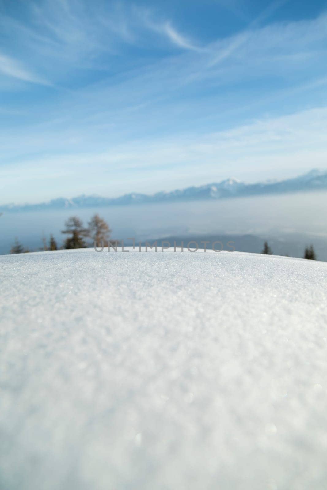 Beautiful winter nature landscape, amazing mountain view
