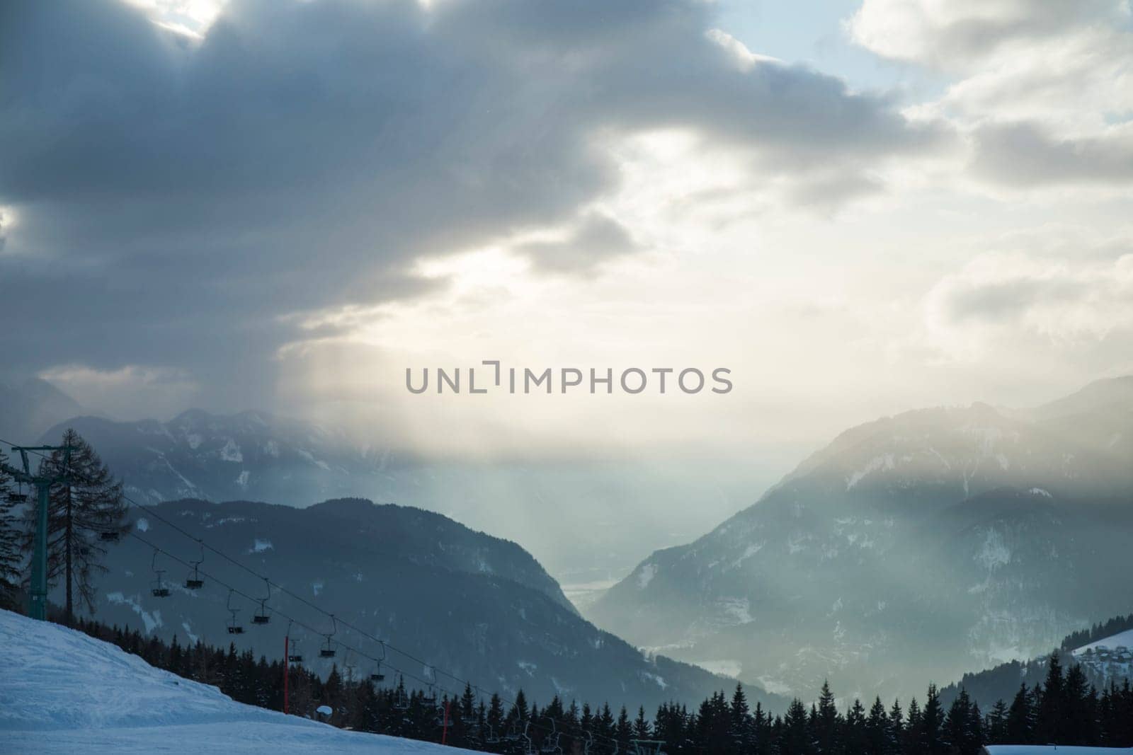 Winter nature landscape, amazing mountain view