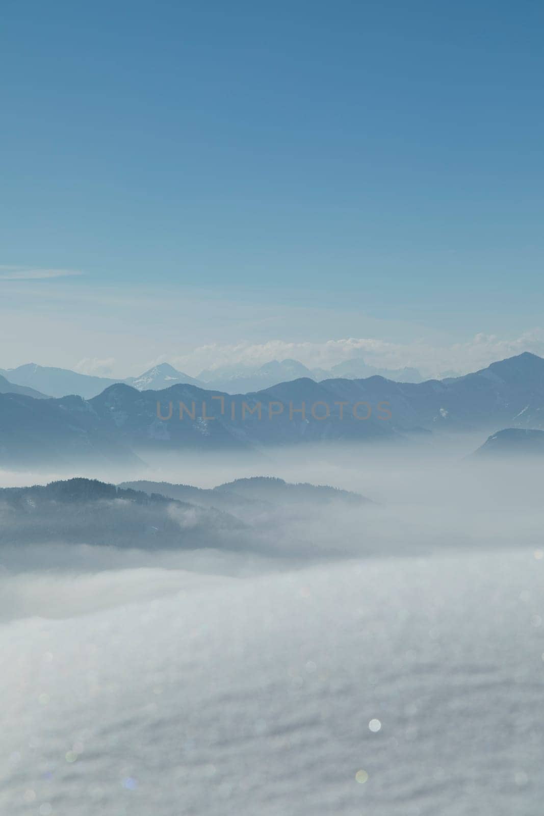 Mountains and winter space for your text