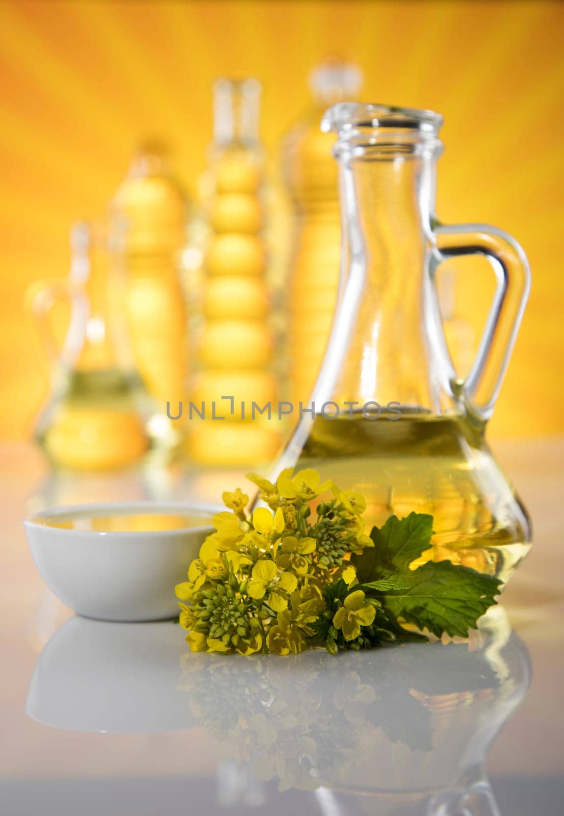 Healthy oil from rapeseed oil. Cooking oils in bottle