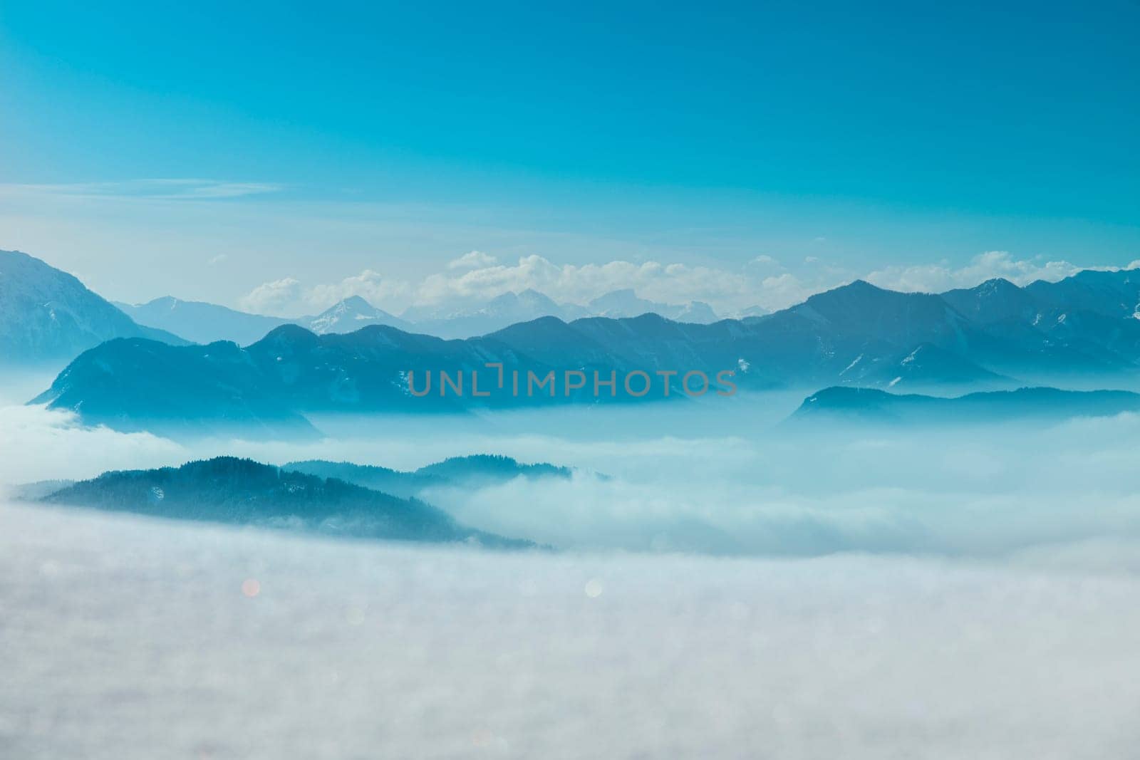 Mountains and winter space for your text