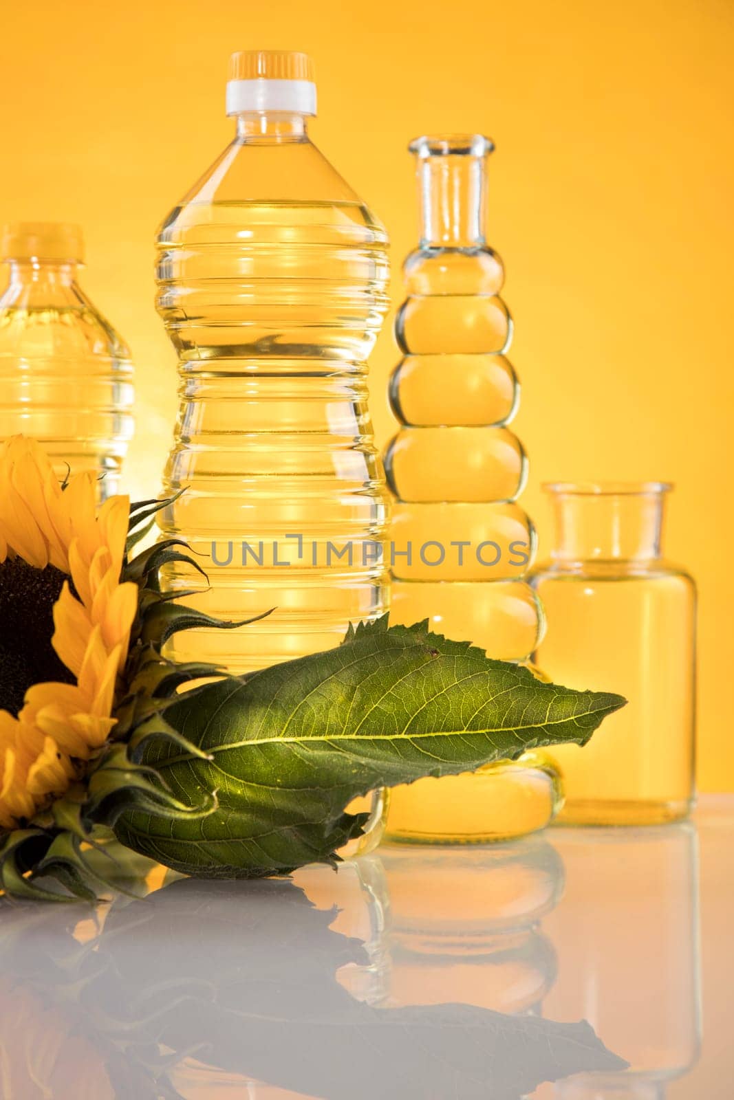 Sunflower oil, Cooking oils, bottles  background