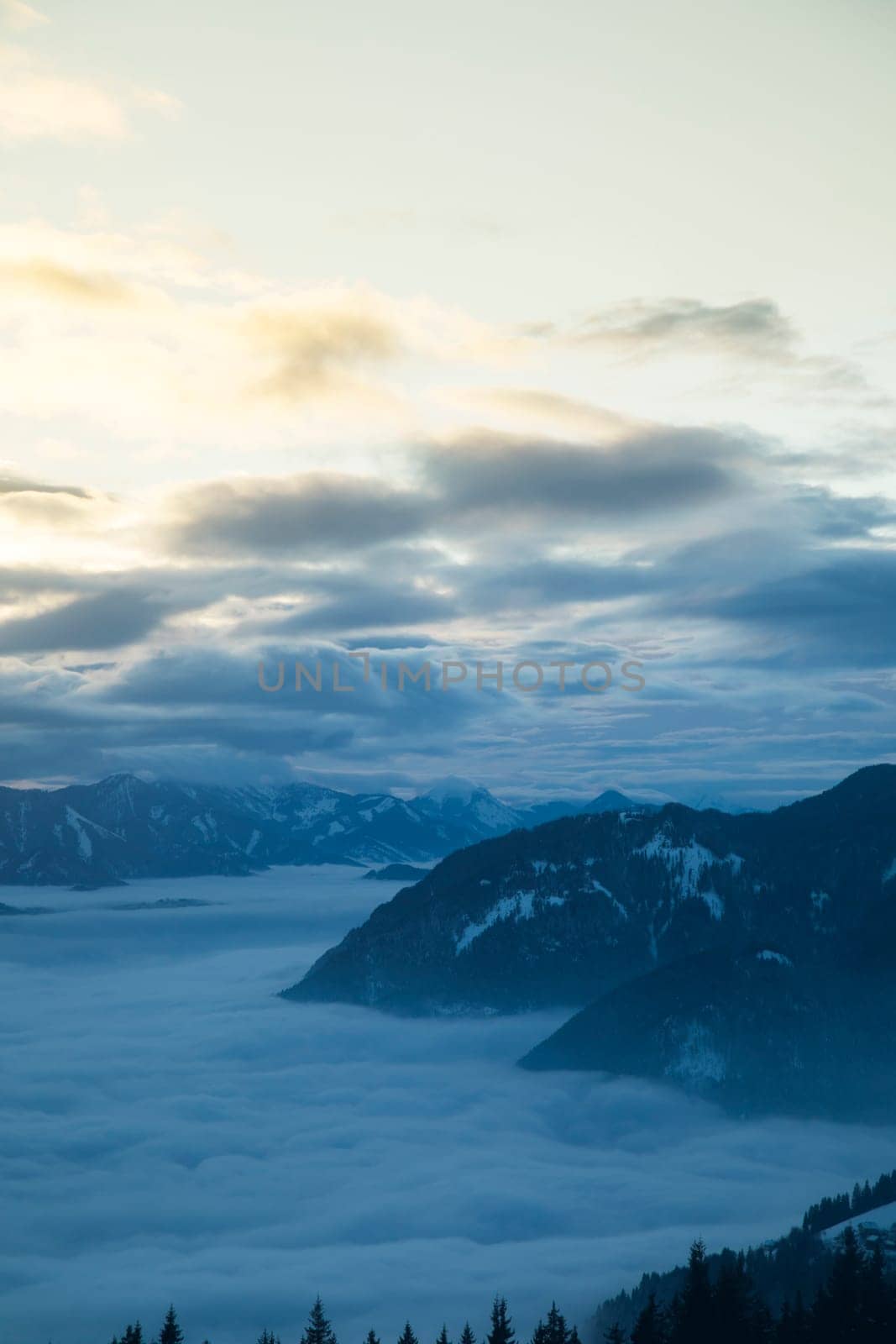 Winter nature landscape, amazing mountain view
