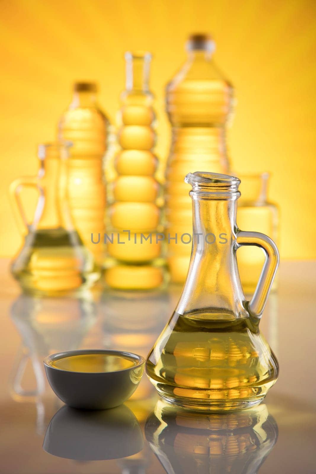 Healthy oil from rapeseed oil. Cooking oils in bottle