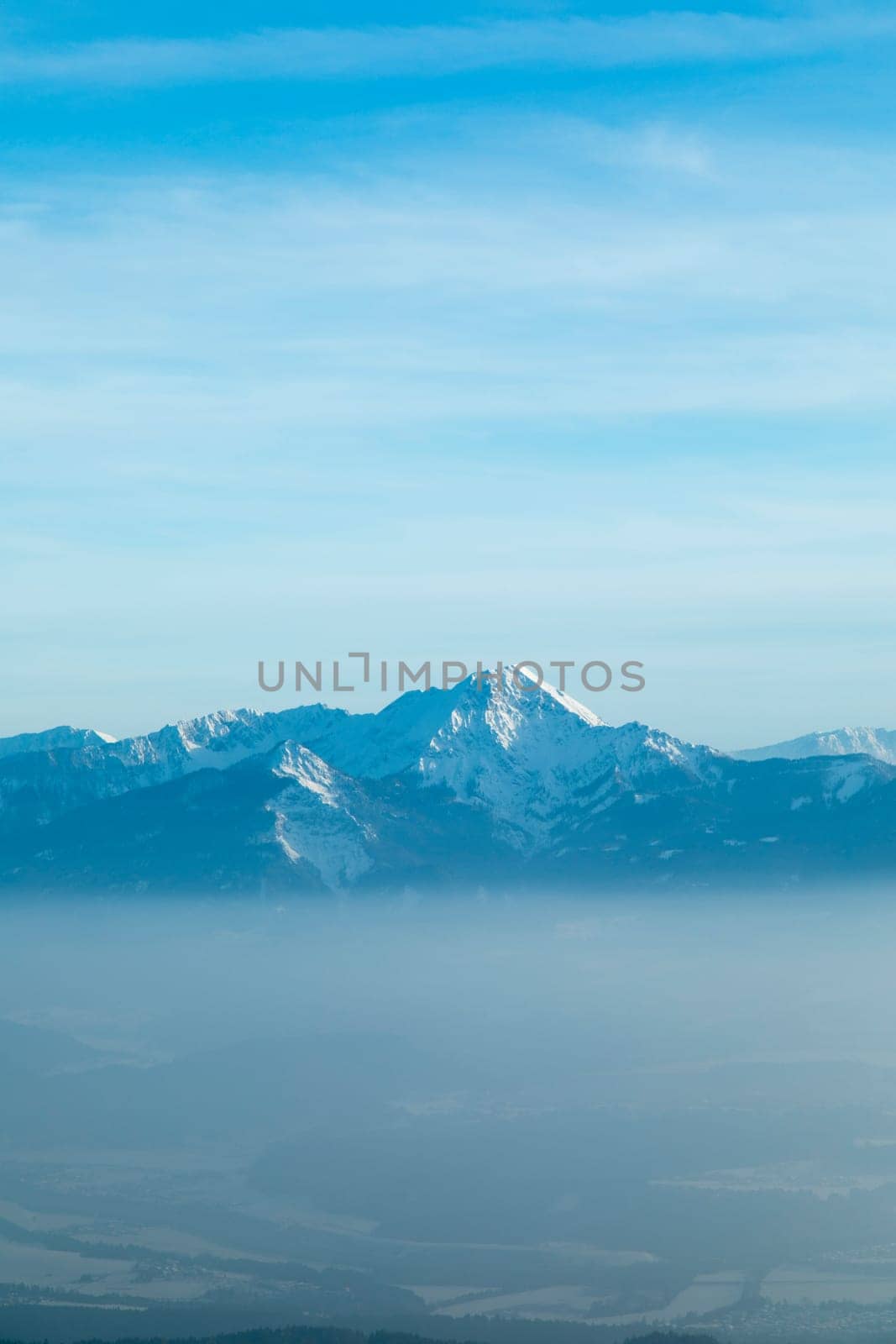 Winter nature landscape, amazing mountain view