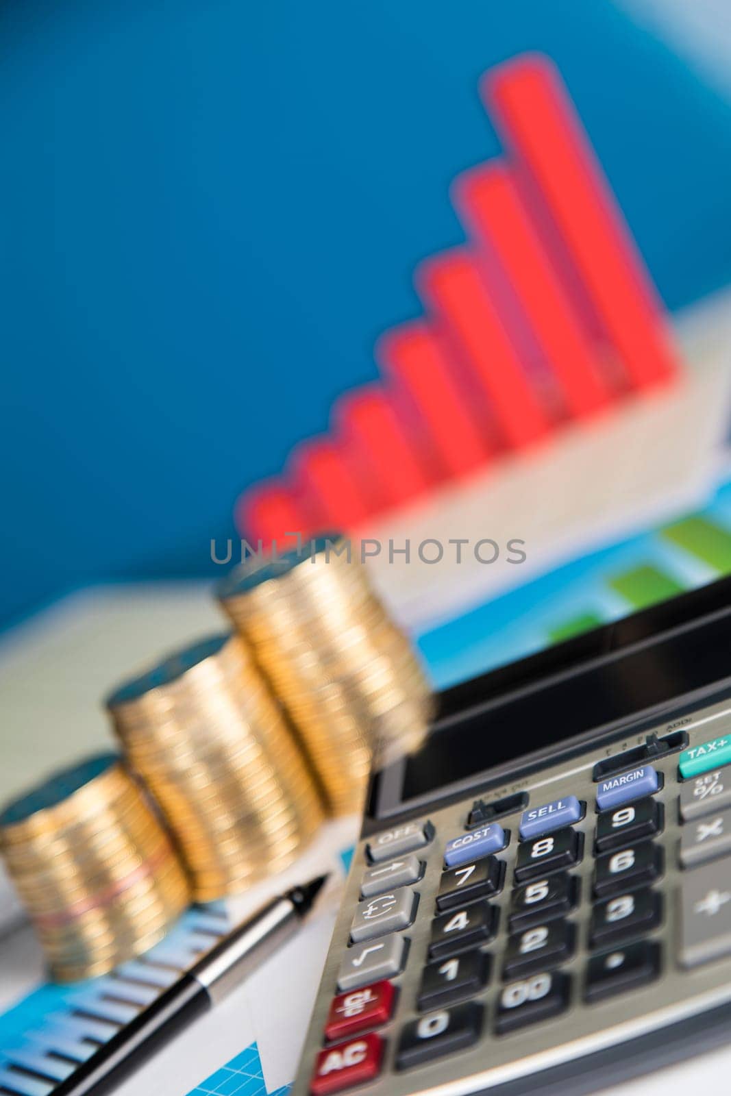 Business graph on chart background