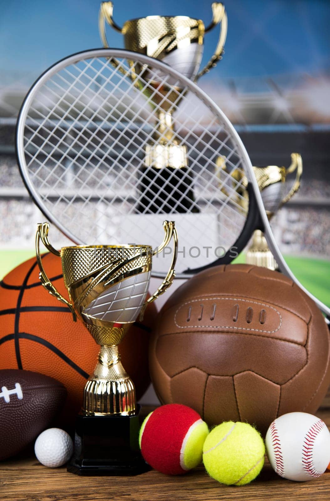 Trophy, Winning, Award. sport ball background
