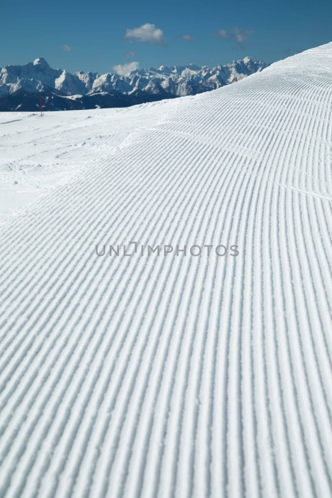 Winter view in the mountains, ski resort
