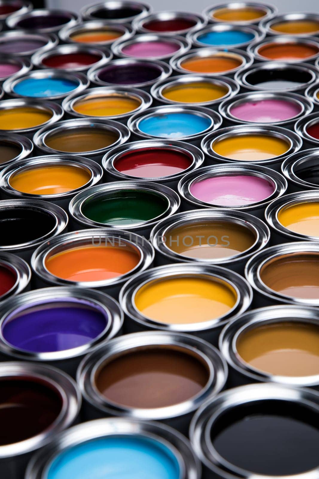 Colorful paint cans set, Painting background