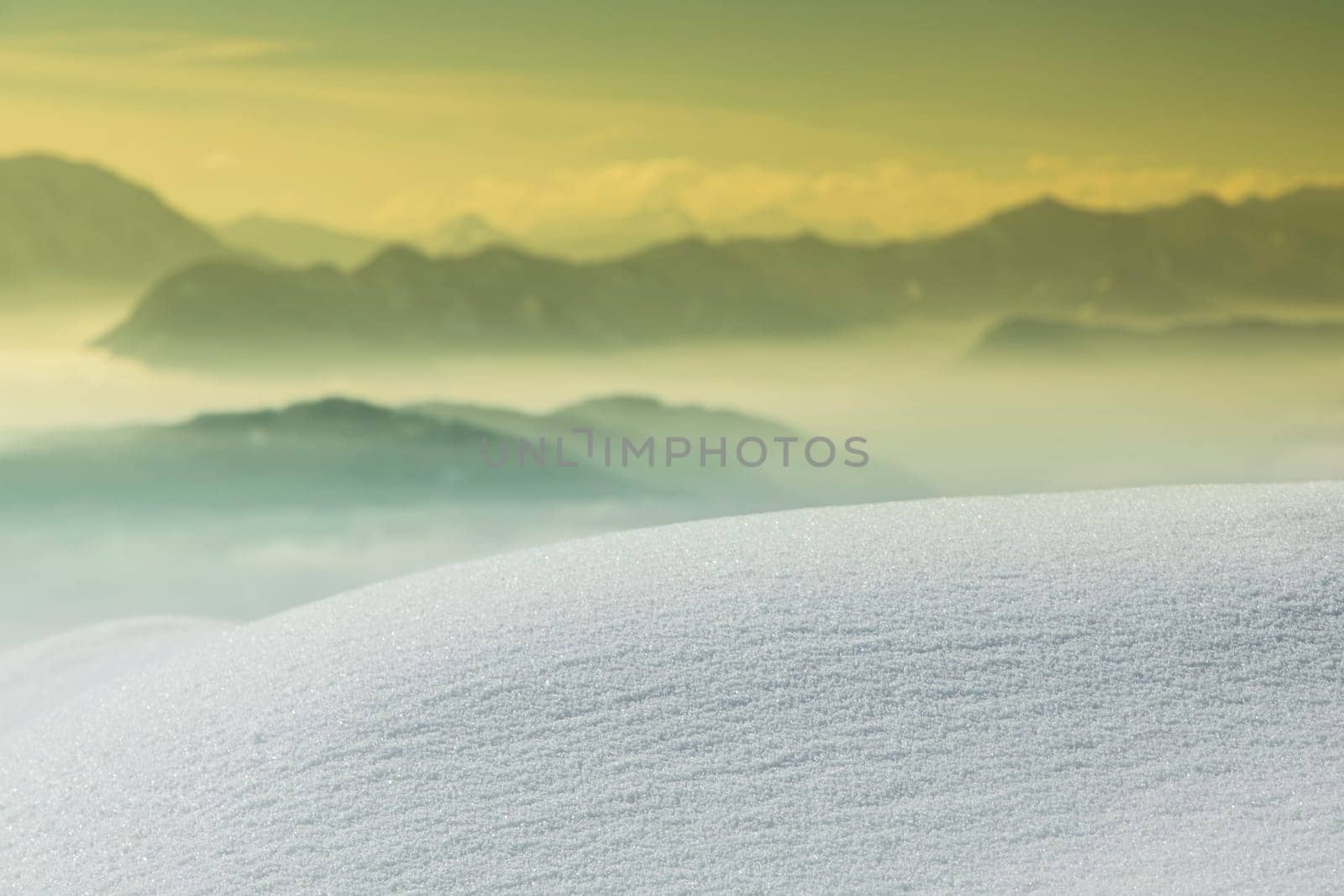 Mountains and winter space for your text