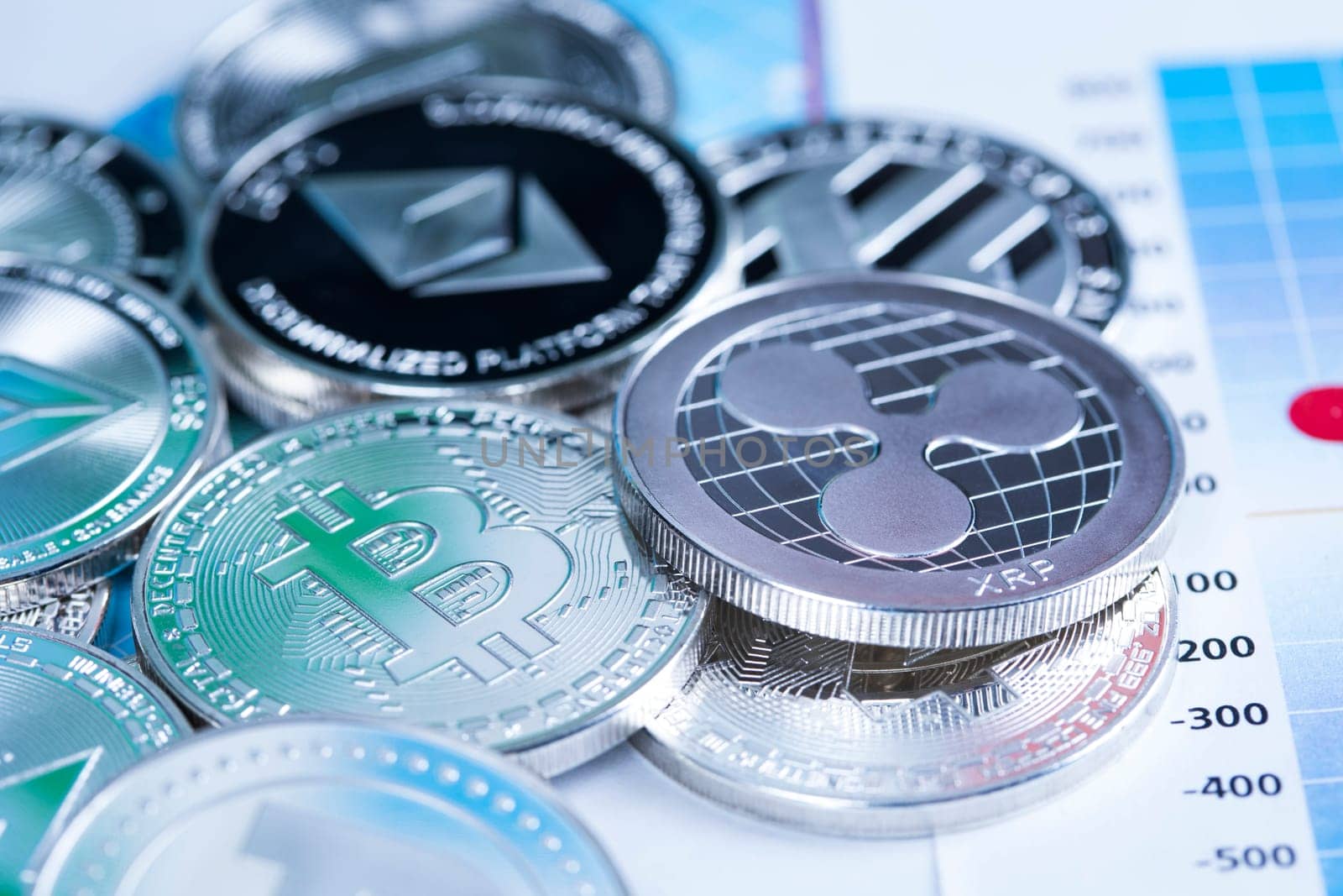 Litecoin, etherium,bitcoin virtual currency background