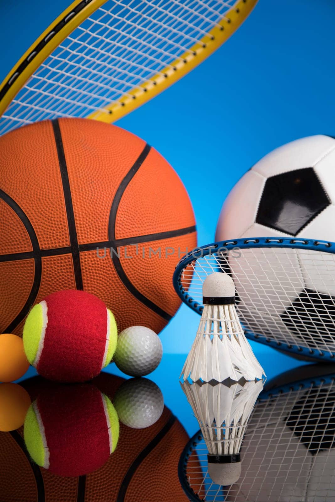 Assorted sports equipment, Winner background