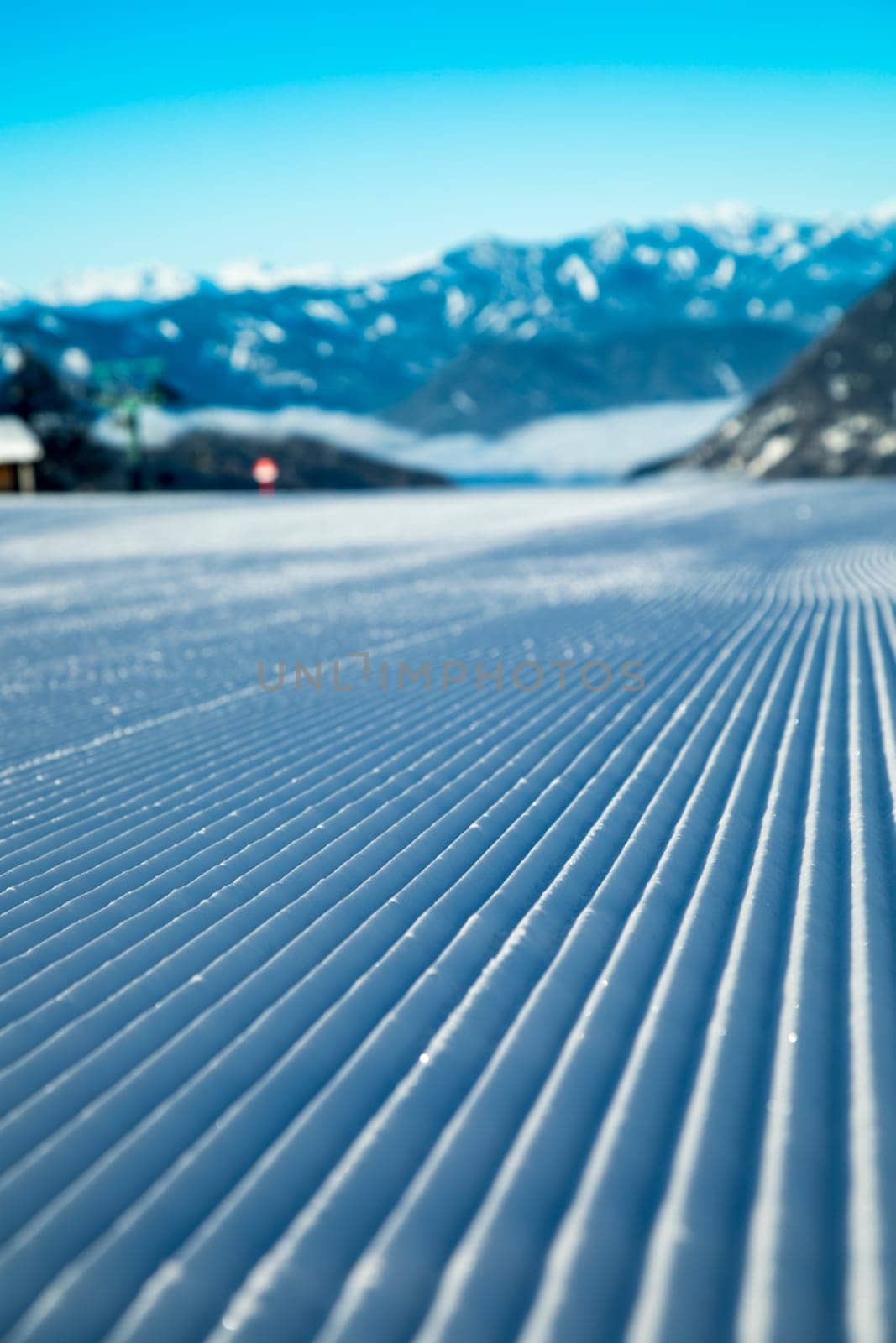 Winter mountains panorama with ski slope